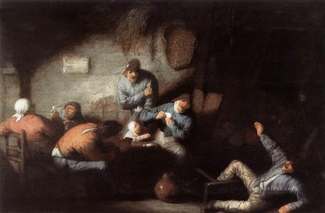  scene Canvas - Inn Scene Dutch genre painters Adriaen van Ostade